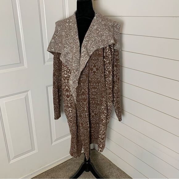 Knox Rose longline boho waterfall cardigan soft knit jacquard womans xxl - Picture 9 of 9